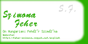 szimona feher business card